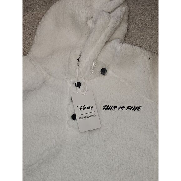 Disney’s Her Universe Frozen 2 Olaf Frozen Fuzzy Hoodie Sweater Size Large - Picture 3 of 7